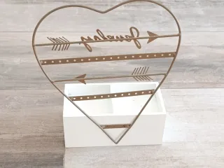 Joyero blanco corazón con cajón