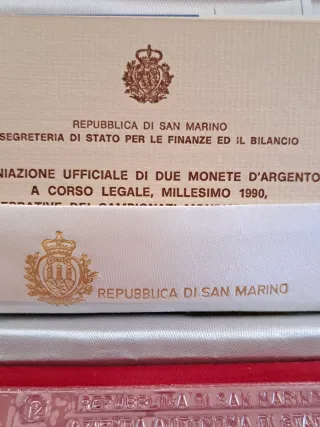 San Marino 1990 Argento Mondiali Calcio