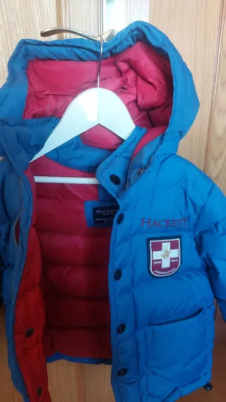 Abrigo niño Hackett azul con capucha T.5-6 años