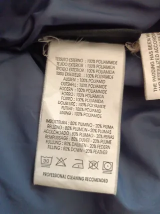 Chaleco plumón azul talla M