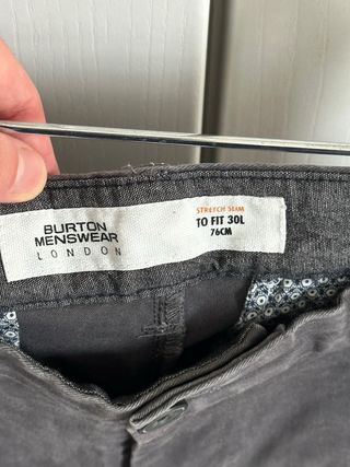 Pantalones Chinos Burton straight Gris Talla 38