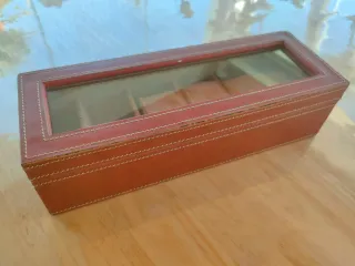 Relojero Piel Marrón para 6 Relojes