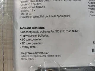 Adaptador Pilas AA a C/D Energy Sistem