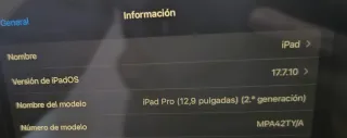 iPad Pro 12.9 256GB 2da Gen Plata