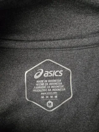 Sudadera Asics Running Gris y Amarillo