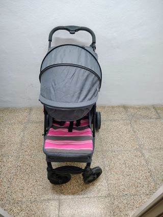Silla de paseo gris y rosa