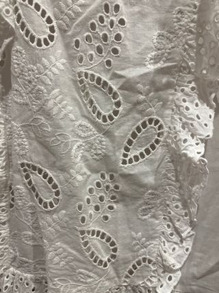 Blusa Zara Blanca Brocada