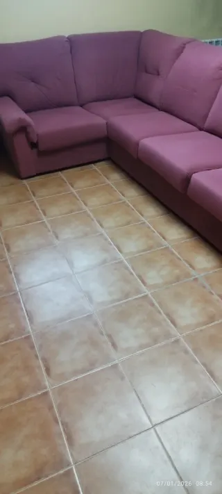 Sofá esquinero 5 plazas fucsia