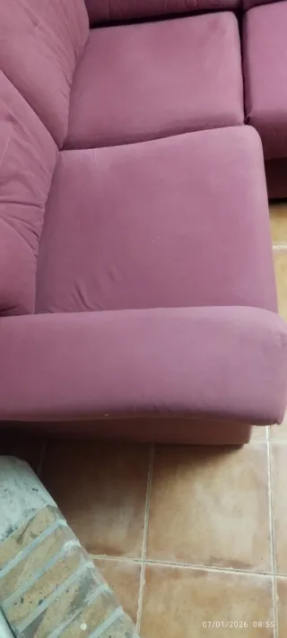 Sofá esquinero 5 plazas fucsia
