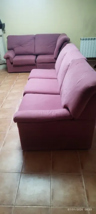 Sofá esquinero 5 plazas fucsia