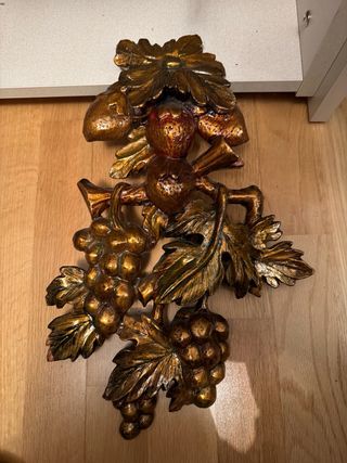 Talla decorativa madera dorada antigua