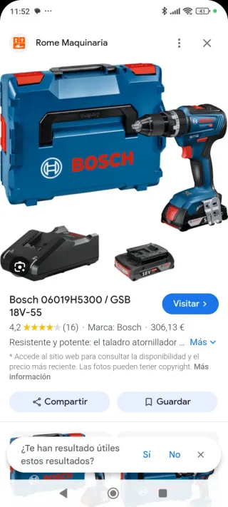 Taladro percutor Bosch GSB 18V-55