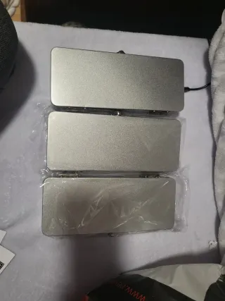 3 Cajas Metálicas Plateadas