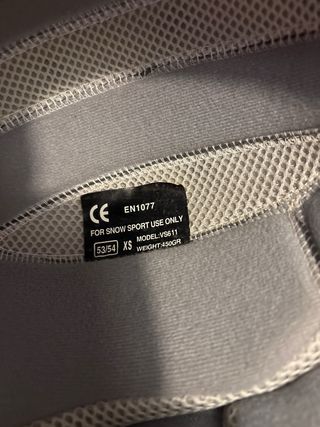 Casco de esquí negro orejera dura talla 53/54 xs