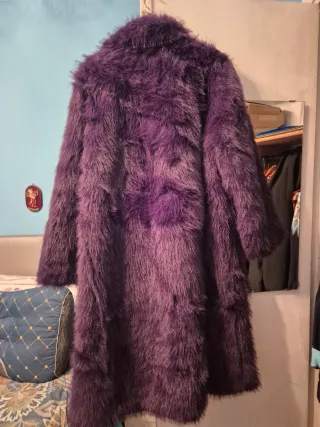 Abrigo pelo visón morado talla única