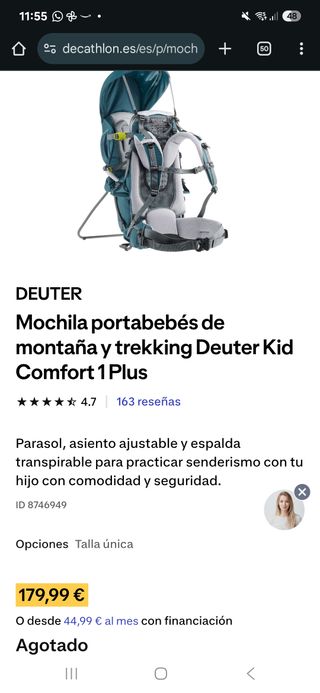 Mochila Portabebés Deuter Kid Comfort 1 Plus