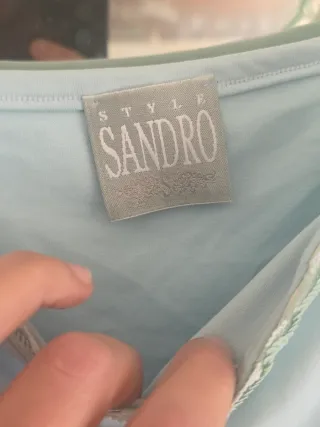 Sandro Top Tirantes Encaje Azul Talla M/L