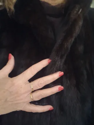 Abrigo de auténtica piel marrón. Vintage