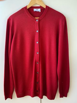 Cárdigan Lana Merino Peter Hahn Rojo Talla XL/XXL