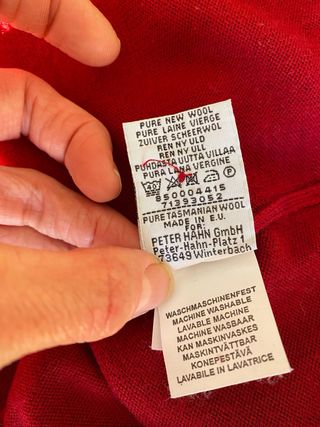 Cárdigan Lana Merino Peter Hahn Rojo Talla XL/XXL