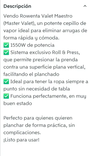 Plancha Vapor Rowenta Master Valet