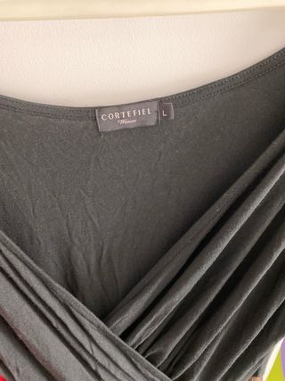 Vestido largo Cortefiel negro y marrón