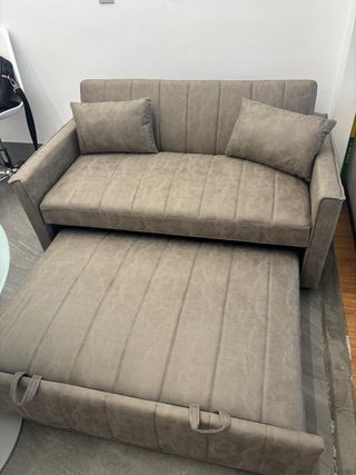 Sofá Cama Beige/Gris
