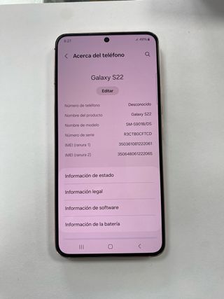 Samsung Galaxy S22 128GB Rosa 199.99€