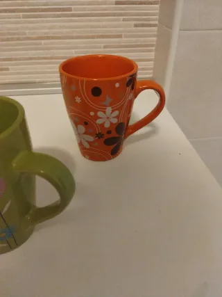 Set 4 Tazze Ceramica Floreale