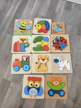 Puzles de madera educativos animales.