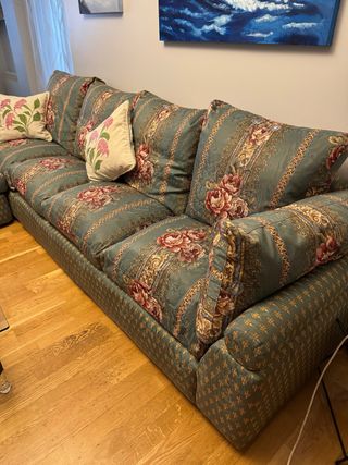 Sofá 4/5 plazas floral verde