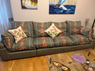 Sofá 4/5 plazas floral verde