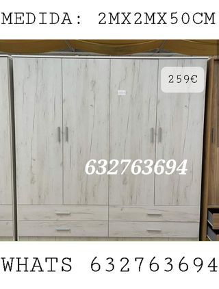 Armario 4 puertas 200x200cm