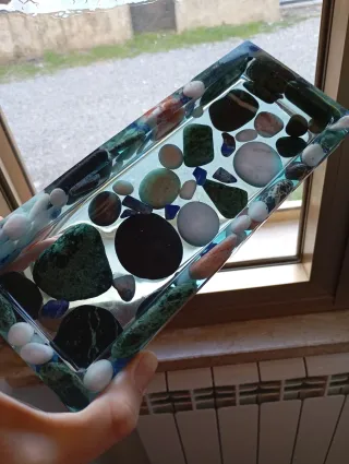 Svuota tasche in resina e pietre