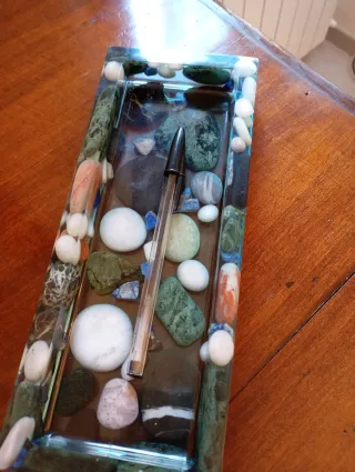 Svuota tasche in resina e pietre