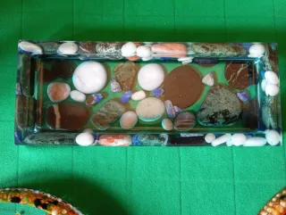 Svuota tasche in resina e pietre