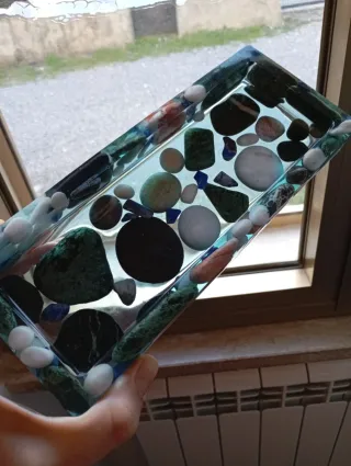 Svuota tasche in resina e pietre