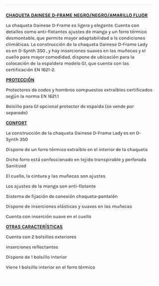 Chaqueta Moto Dainese D-Frame Tex Talla M