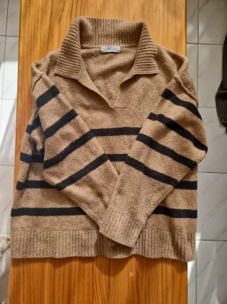 Jersey marrón con rayas negras Talla S