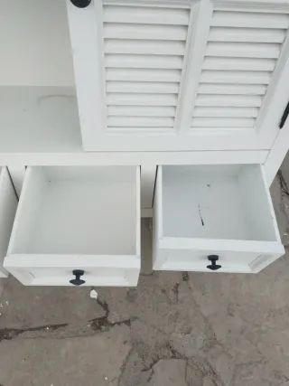 Mueble Perchero Madera Blanco y Marrón