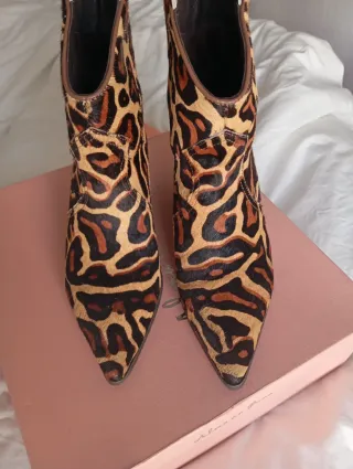 Botas estilo cowboy estampado leopardo