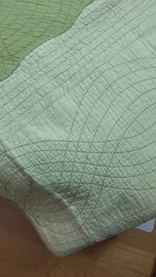 Colcha reversible, verde, cama 1.50