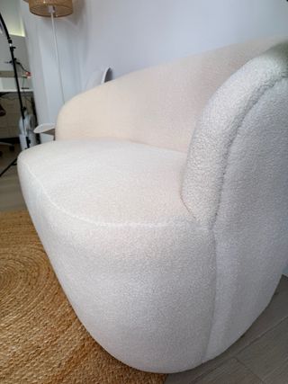 Sofá borreguito blanco 2 plazas