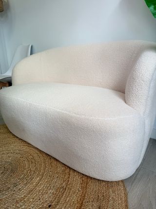 Sofá borreguito blanco 2 plazas