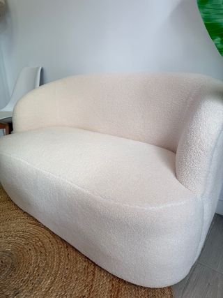 Sofá borreguito blanco 2 plazas