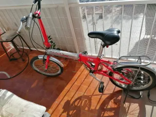 Bicicleta Plegable Monty Roja y Plata