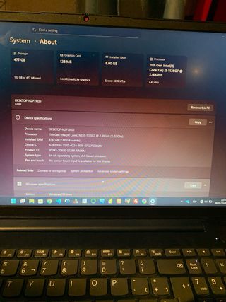 Ordenador Lenovo i5 8GB RAM 477GB SSD