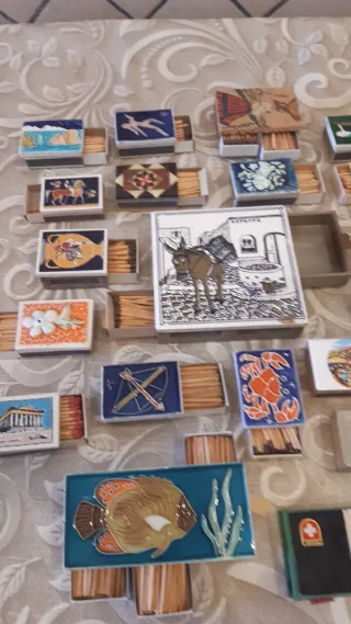 scatoline portafiammiferi vintage lotto 33 pezzi