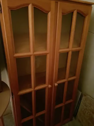 Vitrina de madera y cristal
