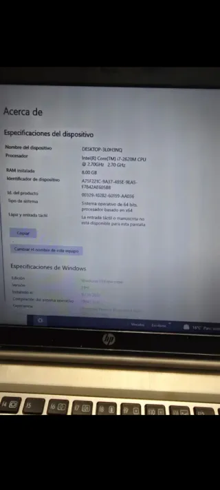 Portátil HP 14 i7 - 8GB RAM